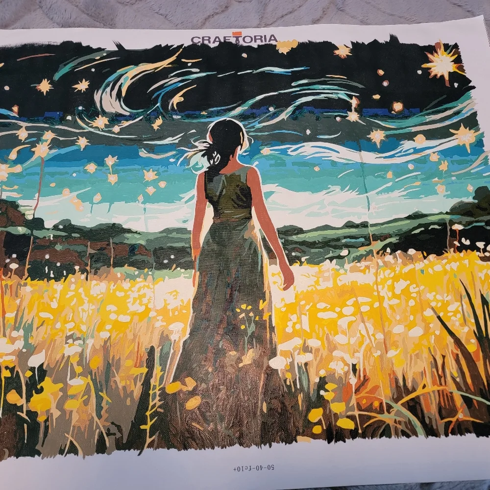 Colorful Starry Night Paint by Numbers Kit - Picture 1 of 3